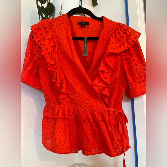 J. Crew Tops - Eyelet Wrap Top